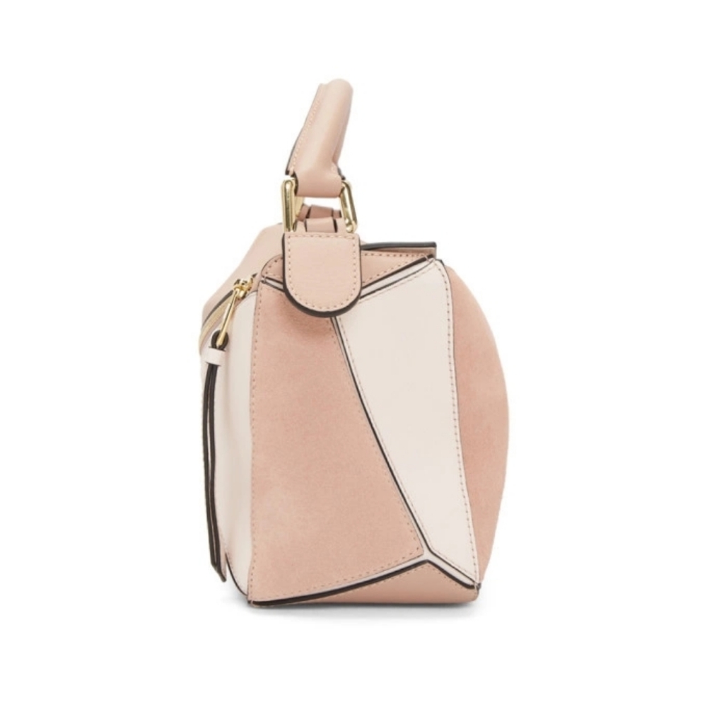 MSRP $4800 Like New! Loewe Small Puzzle Bag Pink Tricolor Leather & Suede - Picture 8 of 16